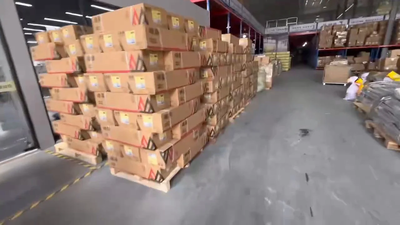 Packed export cartons stacked on pallets